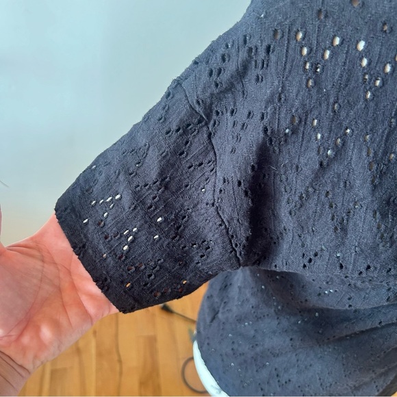 BLACK TAPE size M mesh knit style top, cut out in the back with tie up - Picture 5 of 7